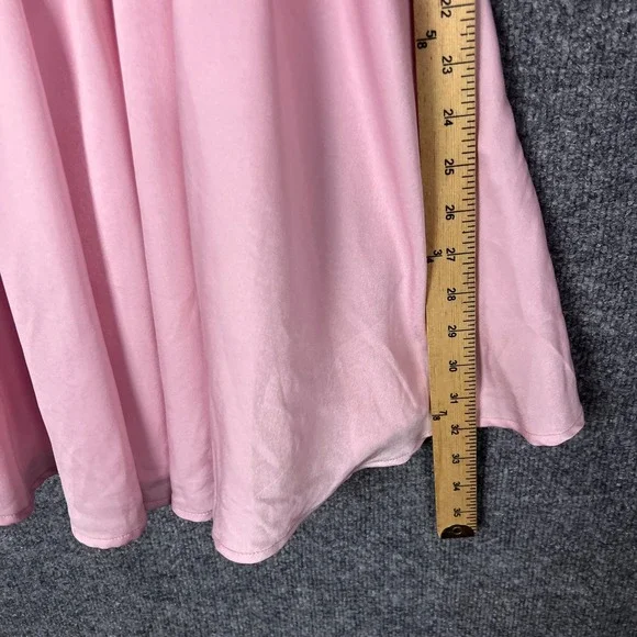 NEW Princess Polly Straplie Mini Dress Pink Satin‎ Smocked Bust Square Neck 10 - Picture 7 of 11